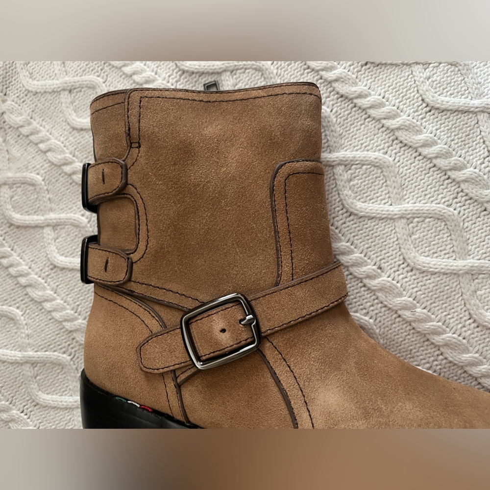 Franco Sarto Taupe Suede Zip-up Boots Women’s Size 8 - Picture 4 of 16
